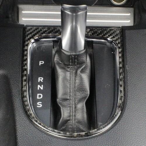Carbon Fiber For Ford Mustang 2015-19 Car Control Gear Shift Box Panel Water Cup Holder Frame Cover Trim Accessories Car Styling