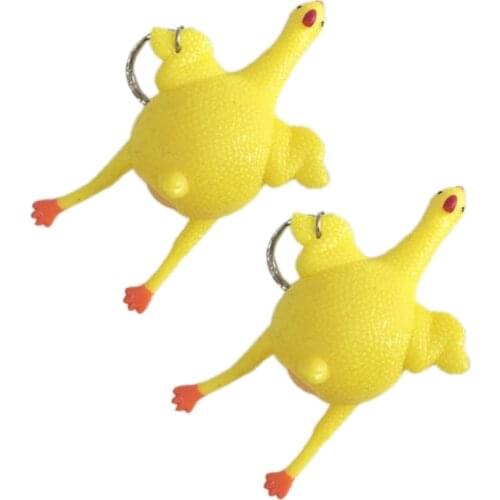 Lovely Decompression Key Chain Chicken Model Toy Chicken for Bag Backpack Decoration Novelty Toy Prank Trick Anxiety Toy