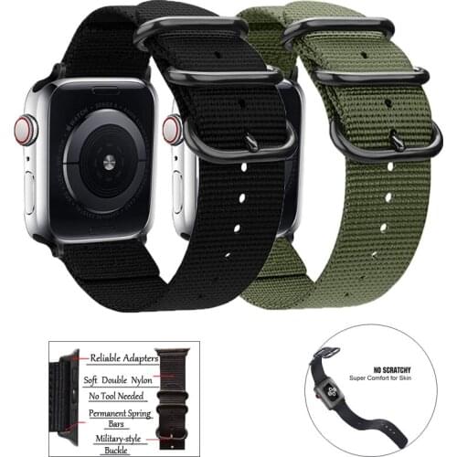 Strap for apple watch band 44mm 40mm 42mm 38mm Woven nylon metal buckle watchband for iwatch bracelet series SE/6/5/4/3/2/1