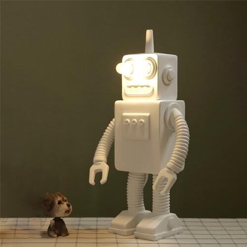 Robot table lamps for living room white home deco Designer Creativity Lighting desk lights for bedroom bedside lamp Robot model