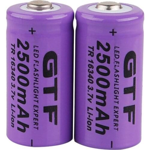 GTF 4 pcs Universal 16340 2500mAh 3.7 V Li Ion Rechargeable for Flashlight Lighthouse