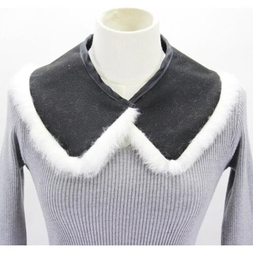 Winter Sweater decorative white rabbit fur shawl Collar Collocation bead Clothes Accessories Peter pan Sweater decorative