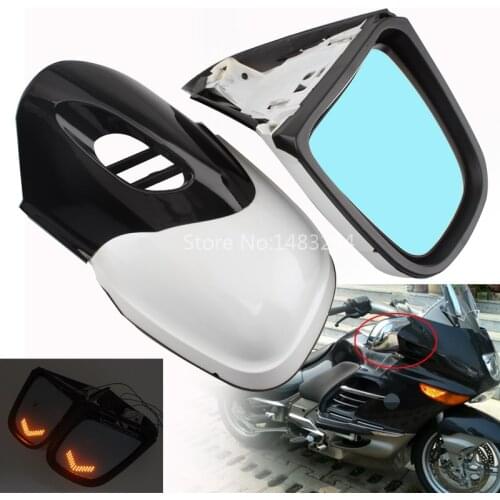 Motorcycle Rear view Mirrors LED Turn Signal Rearview Mirrors Fits For BMW K1200 K1200LT K1200M 1999-2008 2004 2005 2006 2007