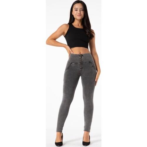 Shascullfites gym and shaping Skinny Stretch High Waist Jeans Grey Skinny Ladies Fitness Jean Women Gym And Shaping Leggins