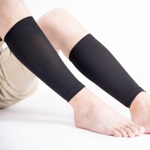 1 Pair Sports Calf Support Sleeves Leg Footless Compression Socks for Splints, Varicose Veins, Lymphedema, Running, Cycling