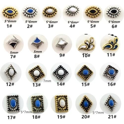 10pcs/lot Japan Korea 3D Alloy Nail Decorations Metal Retro Rectangle Nail Art Accessories DIY Charm Styling Tools Nail Parts