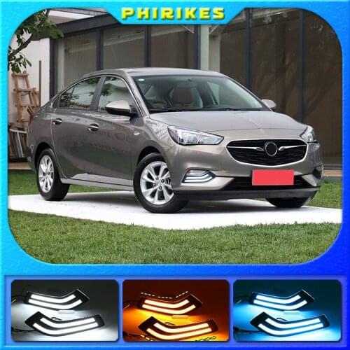 2pcs For Buick Excelle 2018 2019 White yellow blue Front Fog Lamp Day Light LED DRL daytime running light