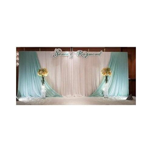 3*6m custom made wedding accessories background gauze cloth curtain ice silk stage layout swag Wedding Drape curtain Backdrop