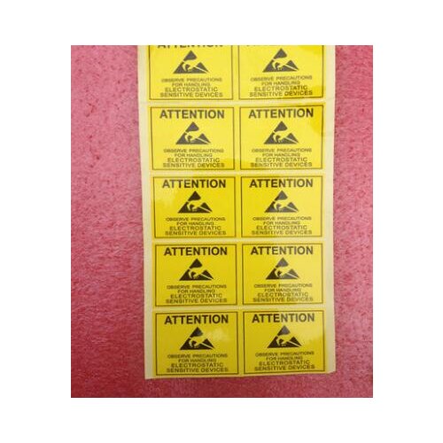 4.8*4.8cm ATTENTION Sticker Adhesive Label for ESD Anti Static Sensitive Device Electronic Shielding Anti-Static Party Packing