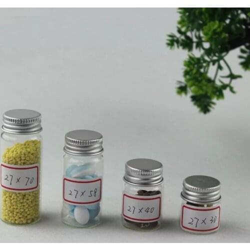 5pcs/lot 7ml 12ml 20ml 25ml Clear Bottles Glass Vials Containers With Screw Caps For Wedding Holiday Decoration Christmas Gifts