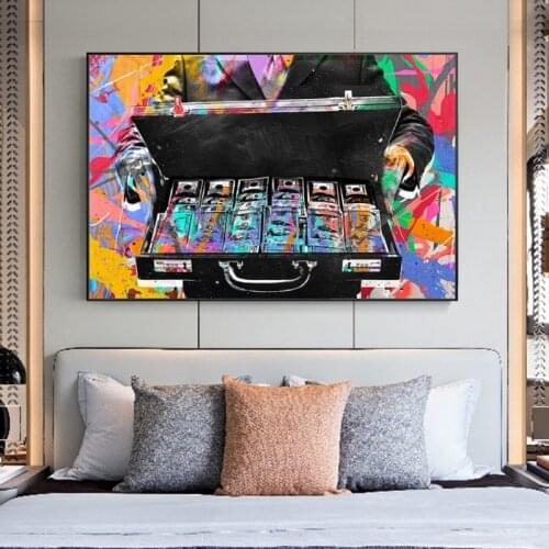 Abstract Money Graffiti Art Posters And Prints Street Art Canvas Paintings On the Wall Inspirational Art Pictures Home Decor
