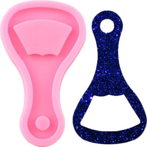 Shiny Bottle Opener Mold Silicone Molds DIY Resin Epoxy Keychains Mould for Jewelry Key Ring Pendant Decoration