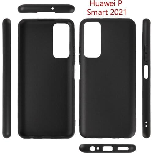 For Huawei P Smart 2021 Phone Case Plain TPU Soft Silicone Back Protective Cover For Huawei Y7A Black Case Fundas