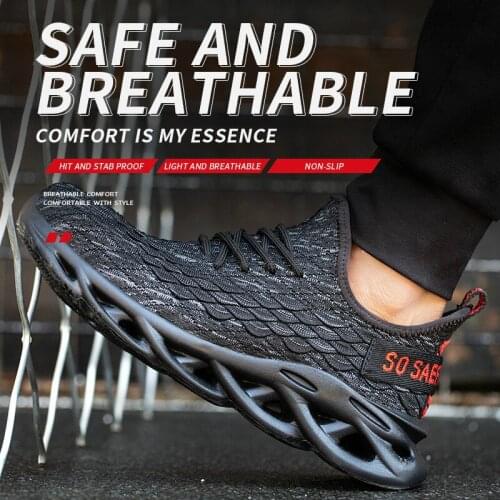 Dropshipping Indestructible Work Shoes Men And Women Steel Toe Air Safety Shoes Puncture-Proof Work Sneakers Breathable Shoes
