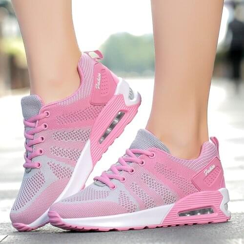 Breathable Light Women Running Shoes Outdoor Walking Cushioning Woman Sport Jogging Trainers Height Increasing Fashion Sneakers