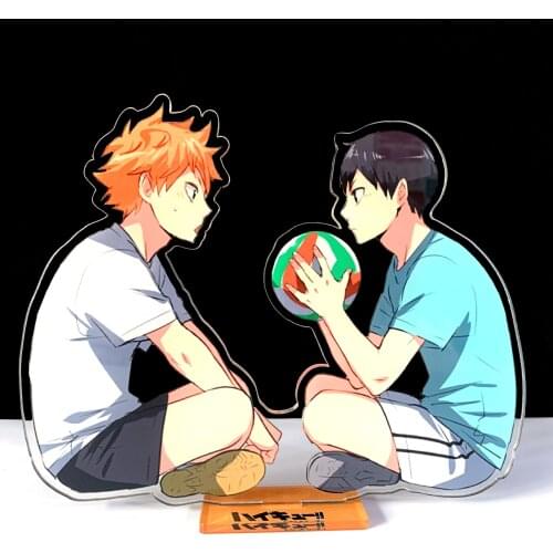Haikyuu!! Keychain Hinata Shoyo Kageyama Tobio Figures Two-sided Acrylic Stand Cosplay Prop Acrylic Ornaments Best Friends Gift