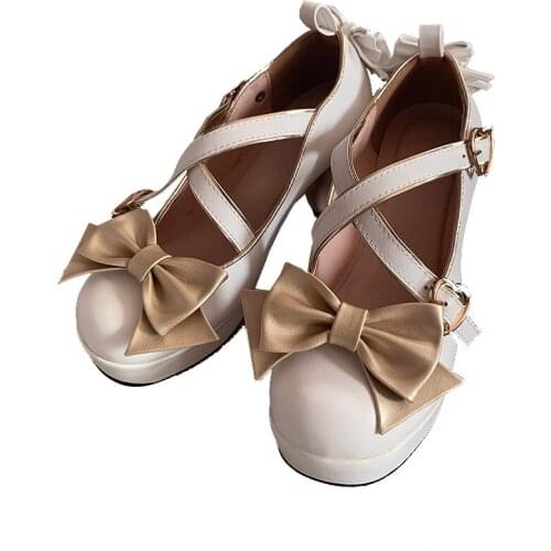 Kaguya-sama: Love Is War Anime Cosplay Lolita Shoes High Heel Bowknot Cross Buckle Japanese Kawaii Girls Cos Shoes Big Size 44