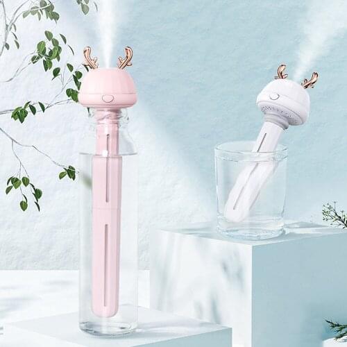 Mini Deer USB Portable Air Humidifier Donut Bottle Aroma Diffuser Mist Maker For Home Office Humidification Detachable