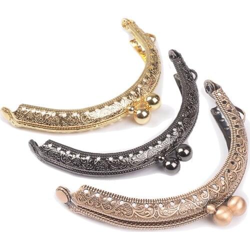 8.5cm Coin Metal Purse Frame Making Kiss Clasp Lock for Clutch Bag Handle Handbag Accessories Red Bronze Tone Bags Hardware