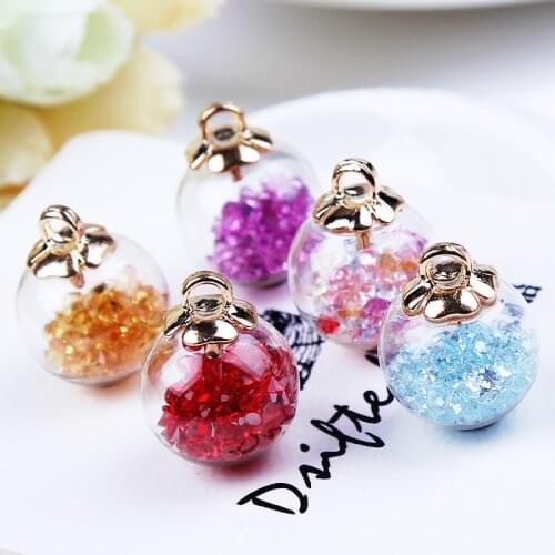 MRHUANG 10pcs/pack 17mm Crystal Glass Ball Charms Pendant fit Bracelet Necklace Hair Jewelry Accessories DIY Craft