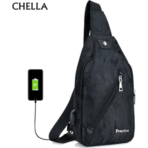 Men Backpack Anti Theft Canvas Chest Bag USB Rechargeable Teenager Single Shoulder Bag Boy Casual Mochila Sac A Dos Homme BP0216