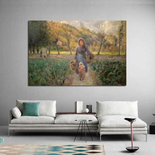 Camille Pissarro Character Canvas Painting Posters Prints Marble Wall Art Painting Decorative Picture Modern Home Decoration