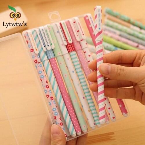 A Set Of Pen Colorful Colored gel pen animal Starry star text marker floral Stationery Office school supply Gift Handle With Box