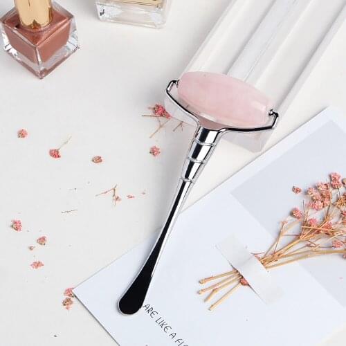Jade Roller Rose Quartz Face Lifting Guasha Natural Jade Stone Facial Massage Roller Skin Care Beauty Face Slimming Massager
