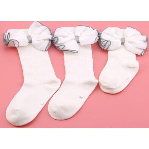 Newborn Baby Girls Socks With Big Bows Toddlers Infants Cotton Ankle Socks For Kids Girls Princess Sock Cute Children Socks