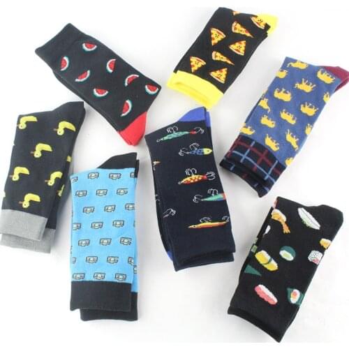 Men/Women Happy Funny Socks With Print Art Cute Winter Socks With Avocado Sushi Food Cotton Fashion Harajuku Socks inscriptions