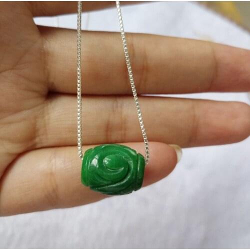 New Arrivals Fine Jewelry Stem Green Jade Passepartout For Women Necklace Pendants