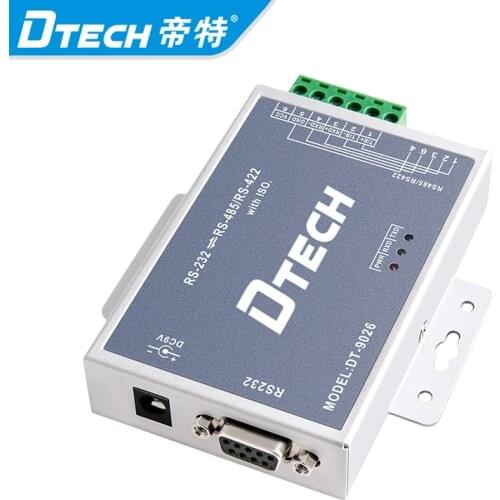 New Dtech Industrial Serial Port RS232 to Ethernet Converter Server Device Active RS232 to RS485 RS422 Converter
