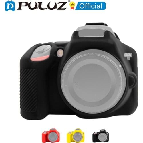 PULUZ Cover Case for Nikon D3500 Soft Silicone Rubber Camera Protective Body Cover Case Skin Camouflage Yellow Camera Bag