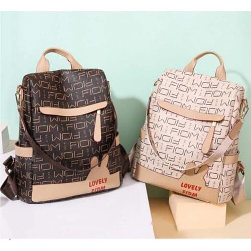 Free Shipping New Theftproof Design Large Capacity Leather Backpack Womens Casual Zipper Double Shoulder Bags Travel Bag