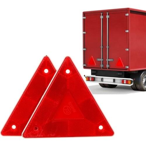 Safety Stop Warning Sign Truck Plate Rear Light Triangle Warning Reflector 2 Pieces Red Reflective Sign Board