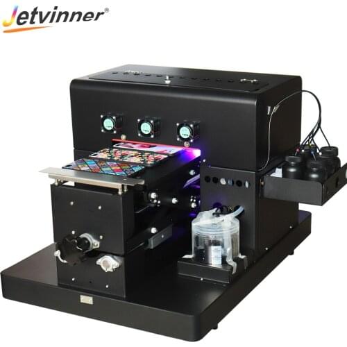 Jetvinner 2019 A4 size UV Printer LED with emboss effect UV Flatbed Printer for Phone Case, Leather, TPU, Metal, Wood, Acrylic
