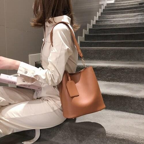 Large Capacity Messenger Bags Female Luxury Bucket Handbag Totes Pu Leather Shoulder Bucket Bag Designer Small Crossbody Bag