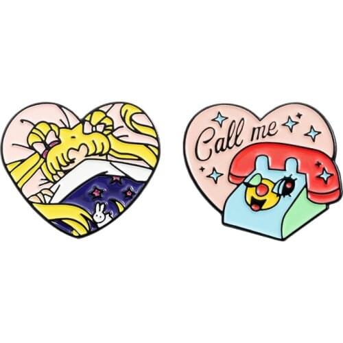 Sleeping Lovers Hard Enamel Pins Brooches Women Men Lapel Badges Backpack Collar Fashion Jewelry Gifts For Kids Friend