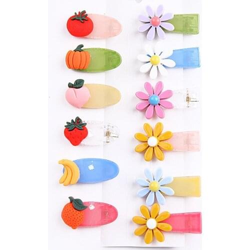 Baby Hair Clip Barrettes Fruit Flowers Colorful Hair Pin For Kids Girl Cute Children Hair Clip Hair Accessories Headwear