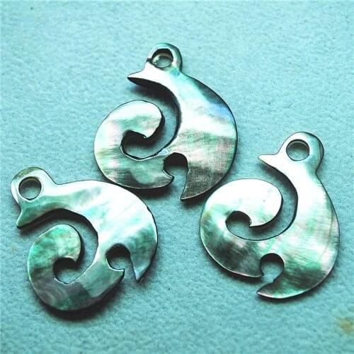 3PCS Nature Black Lip Shell Pendants For Women Earring Making Accessories Size 35x28MM Mother Of Pearl Beads Findings Free Ships