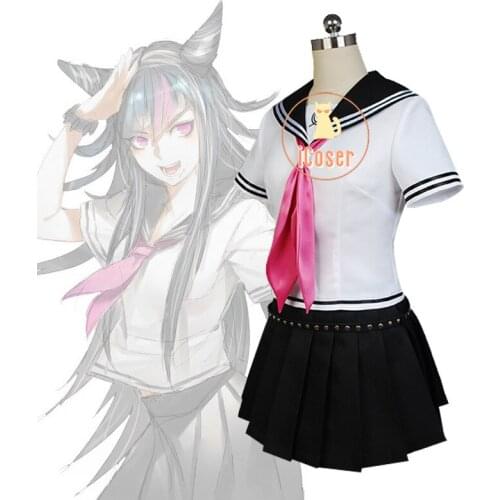 Danganronpa 2 Goodbye Despair Ibuki Mioda Cosplay Costume School Girl JK Uniform Skirt Set Halloween Dress For Women Custom Made