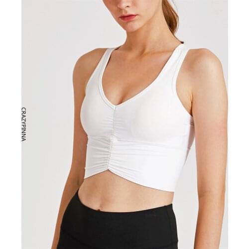 Plus Size S-3XL Women Sport Bra Yoga Vest Gym Workout Underwear Running Push-up Brassier Athletic Crop Top Solid Gym Clothing