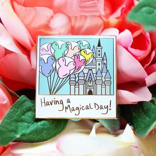 Haring A Magical Day Hard Enamel Pin Romantic Balloon Castle Golden Brooch Accessories Fashion Lapel Backpack Pins Jewelry