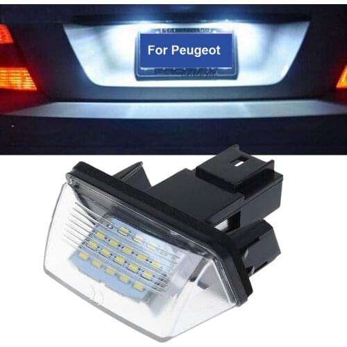 1PC 12V LED Car Auto License Plate Light Lamp For Peugeot 206 207 306 307 406 407 For Citroen C3 C4 C5 License Number Plate Bulb