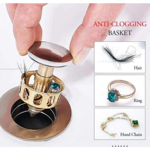 1PC Universal Wash Basin Bounce Drain Filter Sink Drain Vanity Stopper Kitchen Faucet Accessories Bathtub Plug Trap Hair Catcher