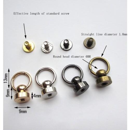 100Pcs/Set Diameter 8mm Diy Belt Ring Rotating Cap Nails Mobile Phone Case Handbag Leather Rivets