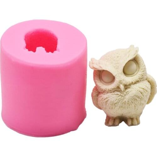 3D Owl Silicone Candle Mold DIY Resin Crafts Casting Mould Scented Candle Soap Mold Chocolate Cake Fondant Decorating Mould