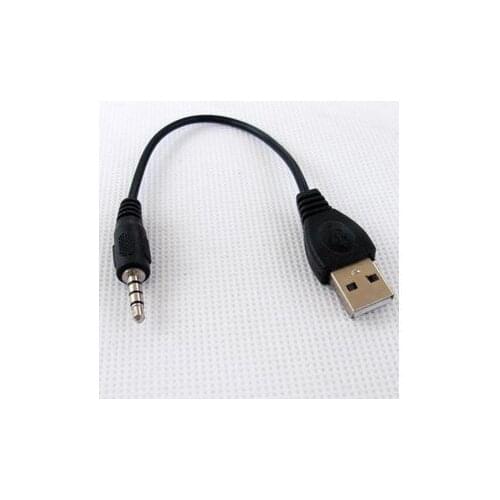 50pcs/lot. USB plug convert to 3.5mm audio plug. mp3.mp4.mp5 special usb cable