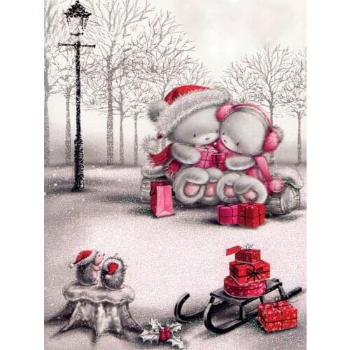 Diamond Painting Cross Stitch Christmas Bears Full Drill Diamond Embroidery Sale DIY Decor Diamond Mosaic Rhinestone