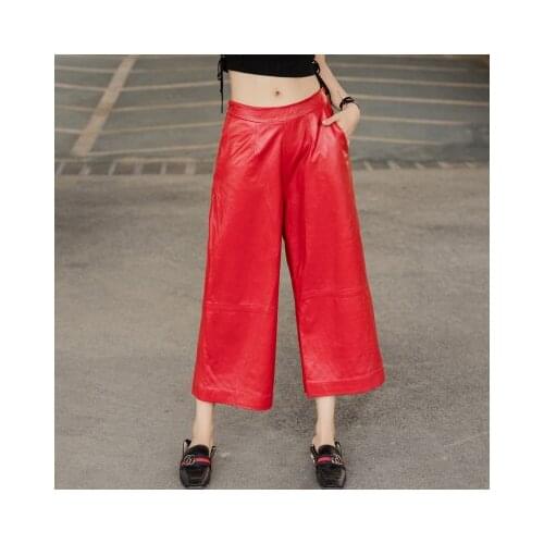 Top brand Fashion 2020 New Real Sheep Leather Pants BP55 high quality